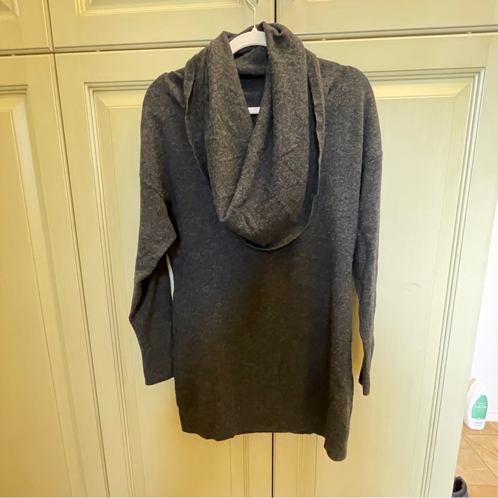 Cozy Gray Cashmere Cowl Neck Sweater